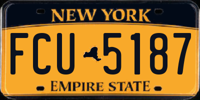 NY license plate FCU5187
