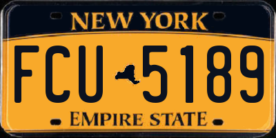NY license plate FCU5189