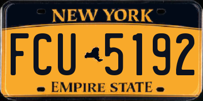 NY license plate FCU5192