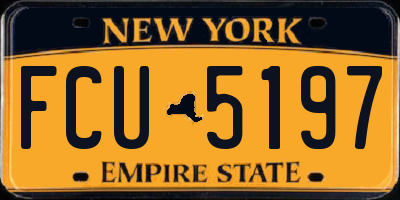 NY license plate FCU5197