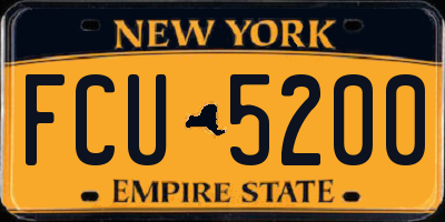 NY license plate FCU5200