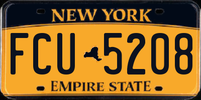 NY license plate FCU5208