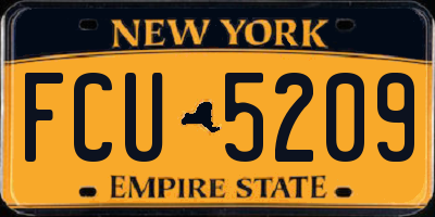 NY license plate FCU5209