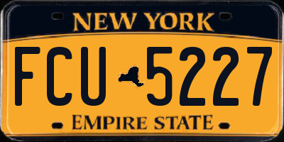 NY license plate FCU5227