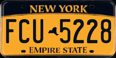 NY license plate FCU5228