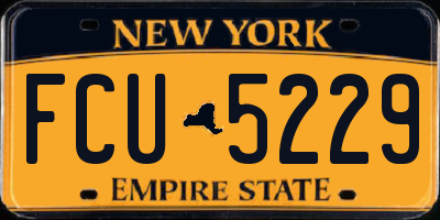 NY license plate FCU5229