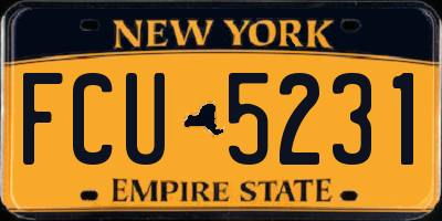 NY license plate FCU5231