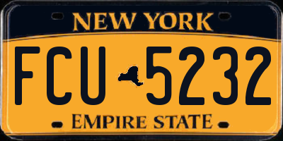 NY license plate FCU5232