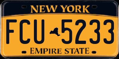 NY license plate FCU5233