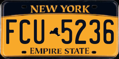 NY license plate FCU5236