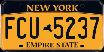 NY license plate FCU5237