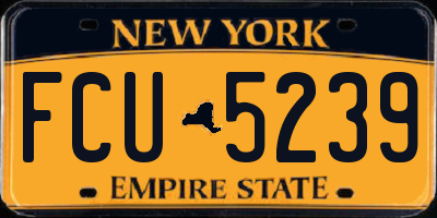 NY license plate FCU5239