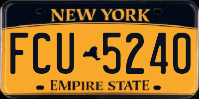 NY license plate FCU5240
