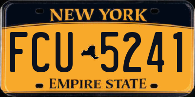 NY license plate FCU5241