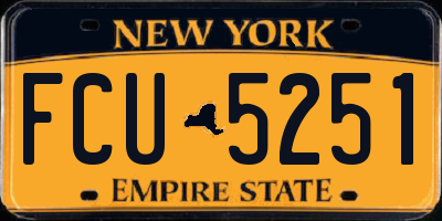 NY license plate FCU5251