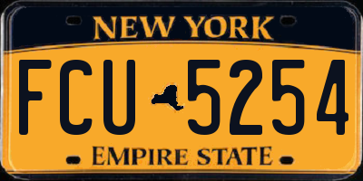 NY license plate FCU5254