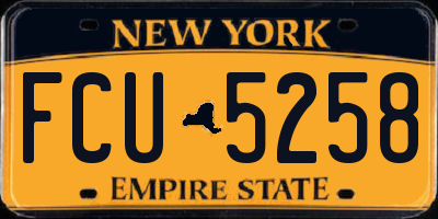 NY license plate FCU5258