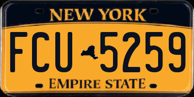 NY license plate FCU5259