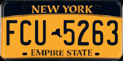 NY license plate FCU5263