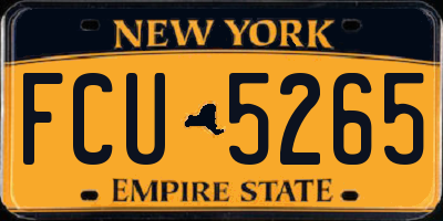 NY license plate FCU5265
