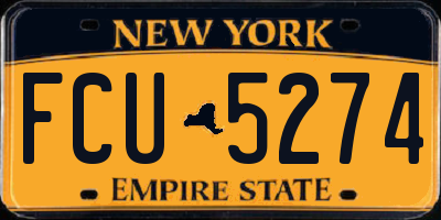 NY license plate FCU5274