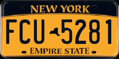 NY license plate FCU5281