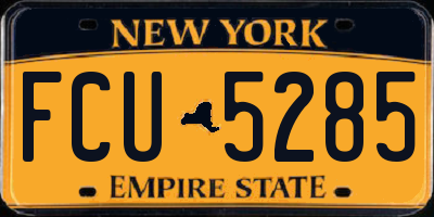 NY license plate FCU5285