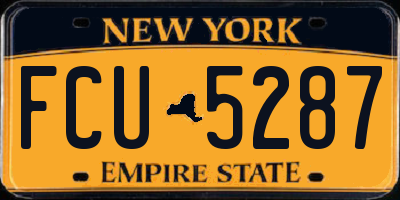 NY license plate FCU5287