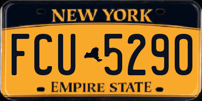 NY license plate FCU5290