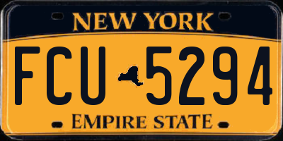 NY license plate FCU5294