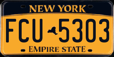 NY license plate FCU5303