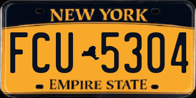 NY license plate FCU5304