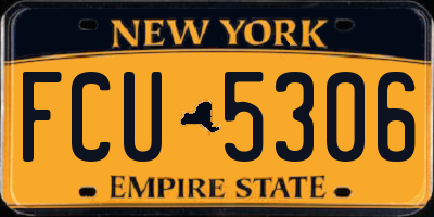 NY license plate FCU5306