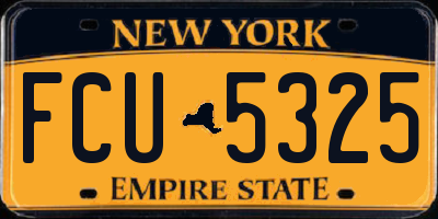 NY license plate FCU5325