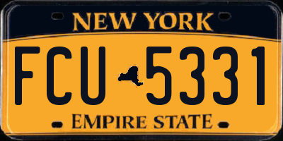 NY license plate FCU5331