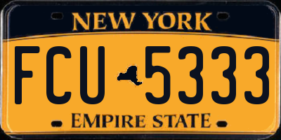 NY license plate FCU5333