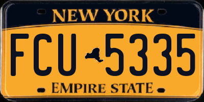 NY license plate FCU5335