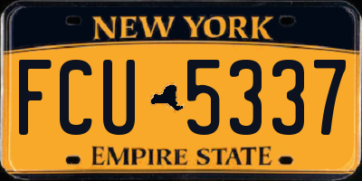 NY license plate FCU5337
