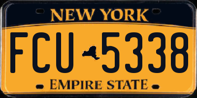 NY license plate FCU5338