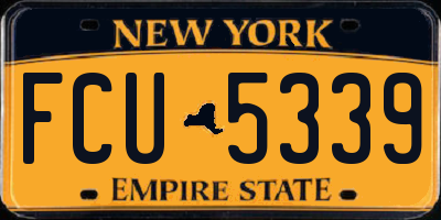 NY license plate FCU5339