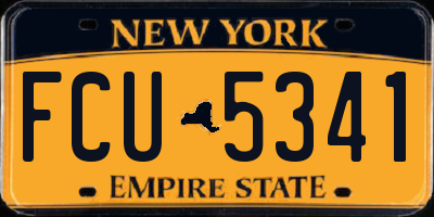 NY license plate FCU5341