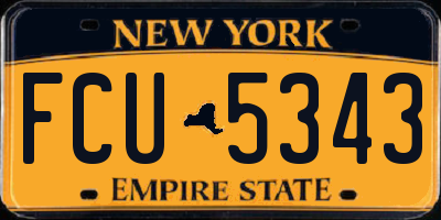 NY license plate FCU5343