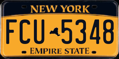 NY license plate FCU5348