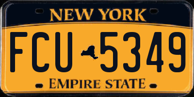 NY license plate FCU5349