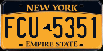 NY license plate FCU5351