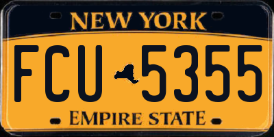 NY license plate FCU5355