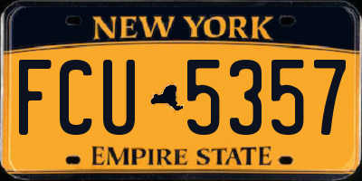 NY license plate FCU5357