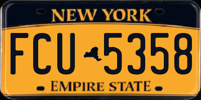 NY license plate FCU5358