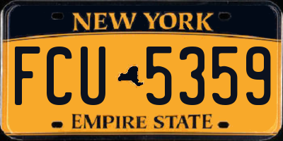 NY license plate FCU5359