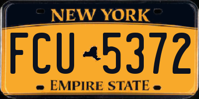 NY license plate FCU5372